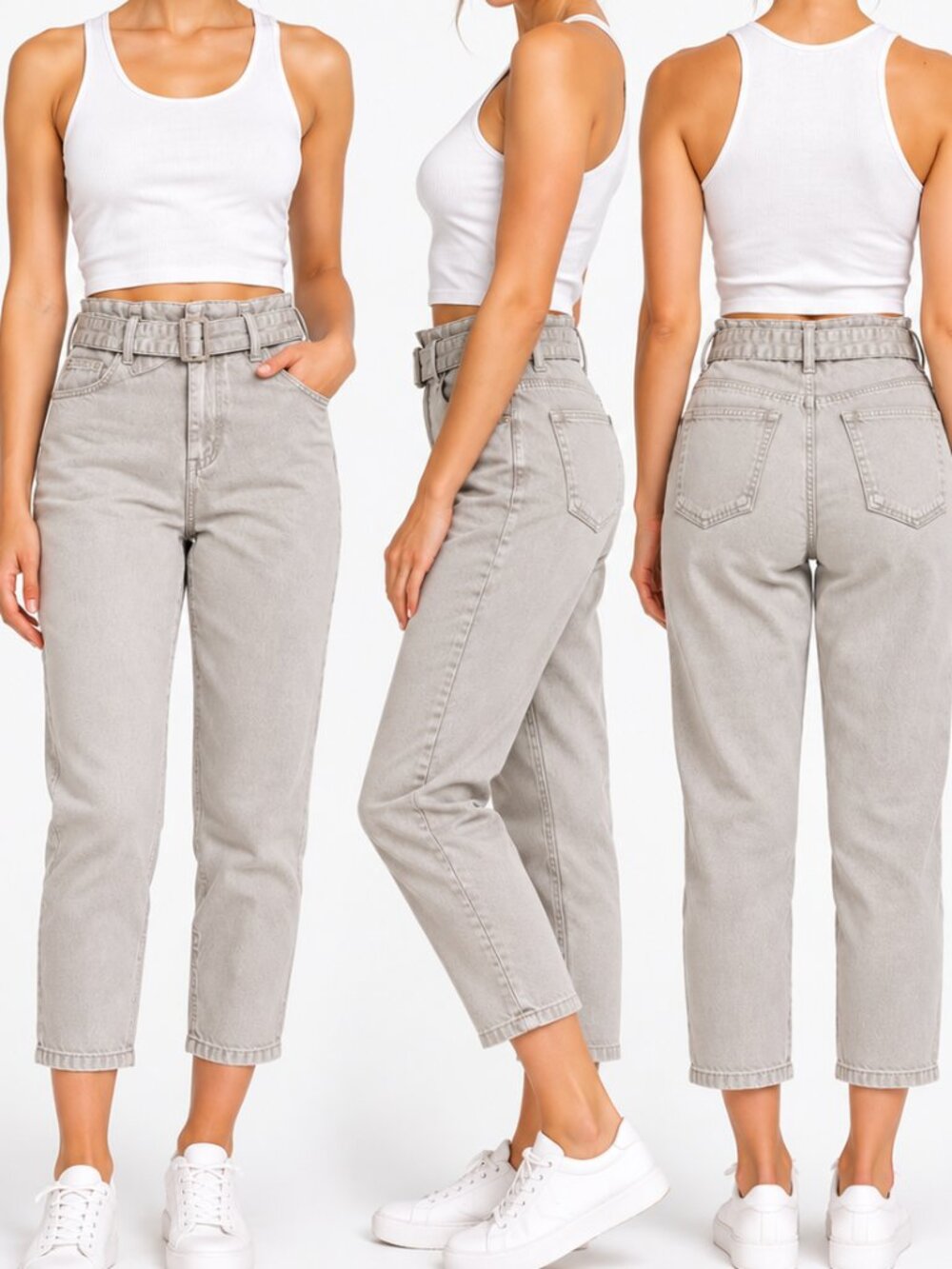 Fashion Nova Belted Crop Pants Juniors Size 5 High Waist